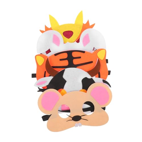 Abaodam 5 Stück Teiliges Tiermasken Karneval Halloween Halbgesicht Cartoon Tierkostüm mit Elastischem Band Mäuse Kuh Tiger Hase Drache Party Zubehör Abaodam 5 Stück Teiliges Tiermasken Karneval Halloween Halbgesicht Cartoon Tierkostüm mit Elastischem Band Mäuse Kuh Tiger Hase Drache Party Zubehör von Abaodam