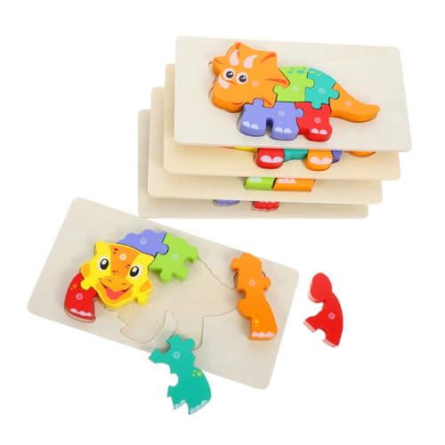 Abaodam 5 Teiliges Dinosaurier Puzzle Für Montessori Lernspielzeug 3D Puzzles Aus Für Kleinkinder Fördert Die Kognitive Entwicklung Und Motorischen Fähigkeiten Ideal Für von Abaodam