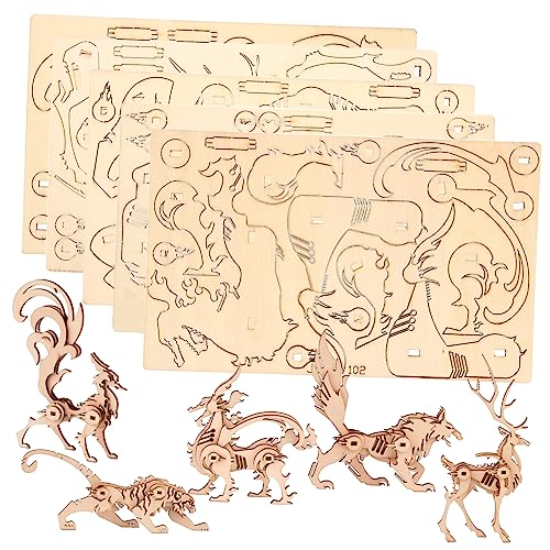 Abaodam 5 x Tier-Holzpuzzles zum Selbermachen, Spielzeug für Jungen, sicher, pädagogisch für Zuhause, Büro, Dekoration für Geburtstage, Weihnachten Abaodam 5 x Tier-Holzpuzzles zum Selbermachen, Spielzeug für Jungen, sicher, pädagogisch für Zuhause, Büro, Dekoration für Geburtstage, Weihnachten von Abaodam
