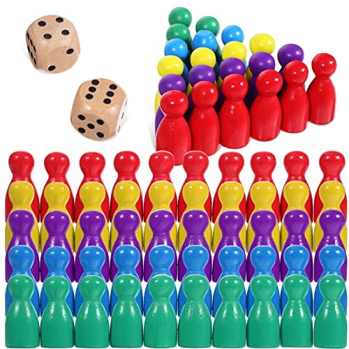 Abaodam 50 Stück Brettspielzähler Spielfiguren für Brettspiele Ketten-Dreieck-Spiel Schachbrett Spielmarke Brettspiel Holzschach Brettspiel Schachfiguren Schach aus Holz Schachmarker von Abaodam