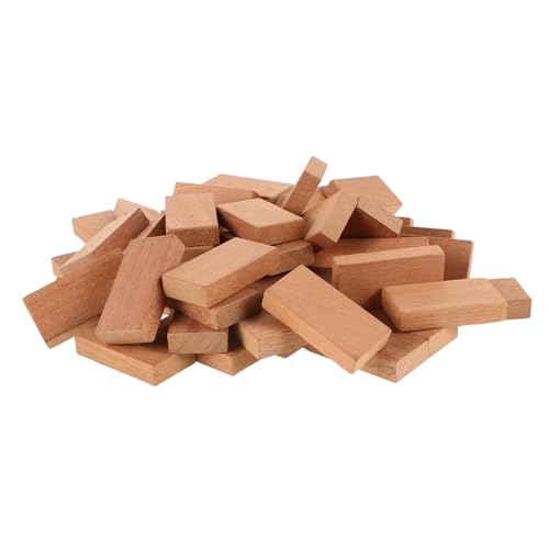 Abaodam 50 Stück Domino-Spiel Domino Domino Steine stapelspiel Domino Bausteine brettspiel Brettspiele Dominotisch leichte Reise-Dominosteine hölzern Light Brown von Abaodam