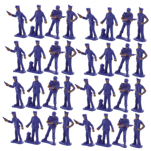 Abaodam 50 Stück Polizeimodell Mini-gartenfiguren Polizeistatuenfiguren Mini-Statue Miniatur-polizeifiguren Miniaturfiguren Minifigur Modell Für Sandtisch Desktop- Blue Pp von Abaodam