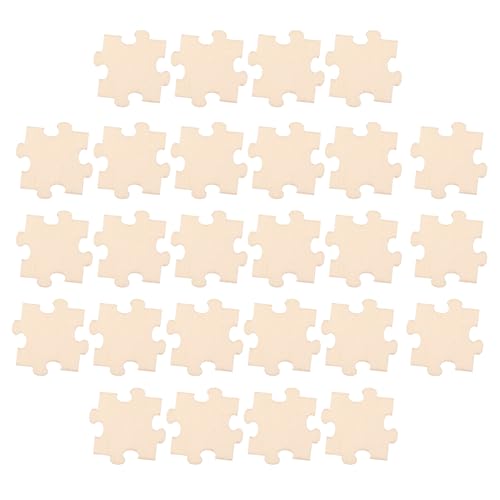 Abaodam 50 Stück Puzzlequadrate aus Holz Leere Untersetzer leeres Puzzle Leere Lesezeichen Holzpuzzle Holz-Puzzle Teile Machen Sie Ihr eigenes Puzzle DIY-Projekte -Rätsel hölzern Beige von Abaodam