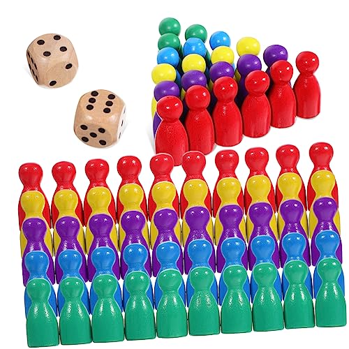 Abaodam 50 Stück magnetisches schachspiel Schachspiele Schachmarker Würfelspiel Ludo-Spiel Spielset Spielmarke Zubehör für Brettspiele Schach aus Holz Brettspiel Schach Lernspielzeug von Abaodam