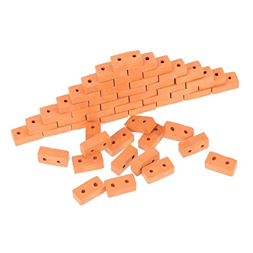 Abaodam 50 Stück simulierter Ziegel Stadt Wandkorb Block bastelset basteln für gartenteppich DIY-Modellbau Toys Mini-Steine Tischdekoration aus Sand Ton rot von Abaodam