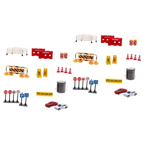 Abaodam 54 STK Verkehrsschild Straßenschilder Mikrospielzeug Mini-leitkegel Verkehrszeichen Spielzeuge Verkehrsbarrikadenschild Kidcraft-spielset Embleme Miniatur Indikator Plastik Kind von Abaodam