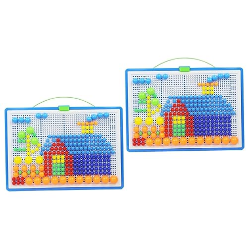 Abaodam 592 STK Nagelpuzzle Puzzletisch Steckbrett Mosaik-pegboard-Puzzle -Nagel-Puzzle Kinder-pegboard-Puzzle von Abaodam