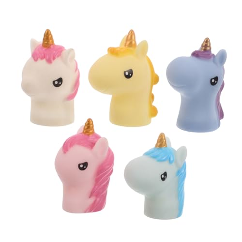 Abaodam 5St Einhorn Handpuppe Einhorn Tiere Handpuppe Langlebige Spielzeugpuppe Einfach zu bedienendes Tierpuppe Hai- Bauernspielzeug Vinyl von Abaodam