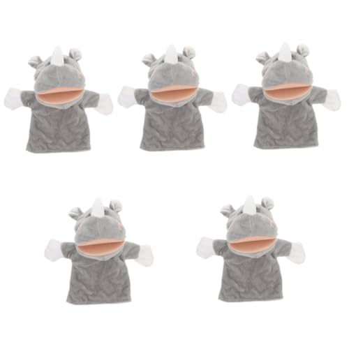 Abaodam 5St Handpuppe Nashorn kleine Handpuppe interaktives Spielzeug Stofftierpuppen Kinder Spielzeug Kindergarten Spielzeug Tiere Plüschtier-Handpuppen Plüschpuppen pp Baumwolle von Abaodam