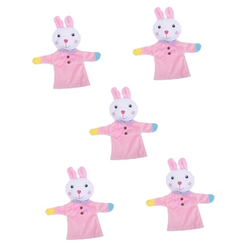 Abaodam 5St Hase Handpuppe Stofftierpuppe Tiere Spielzeug pädagogische Handpuppe Osterhasen-Plüsch interaktives Spielzeug Kinder Kuscheltier Handpuppe Spielzeug Tierhandpuppen PP Baumwolle von Abaodam