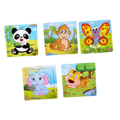 Abaodam 5St Interaktives Kinderspielzeug tierische Rätsel Kinderrätsel Lernspielzeug Puzzle-Spielzeug Tiere Spielzeug kiddibuzz Spielzeug für Kinder Toy Set pädagogisches Spielzeug Bambus von Abaodam