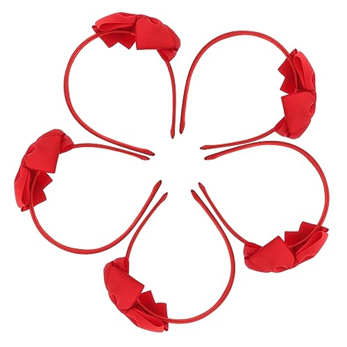 Abaodam 5St Schleife Stirnband kinder haarschmuck haar spangen haar pin Haarreifen mit Schleife für Kinder Urlaubskostüm Stirnband Kopfschmuck für Partygirls Partygeschenke für Kinder rot von Abaodam