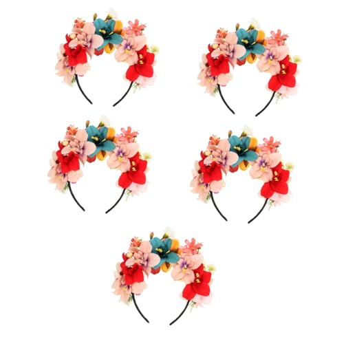 Abaodam 5St Stirnband aus künstlichen Blumen künstlicher Blumenkranz mexikanische Accessoires für Frauen wedding hair accessories hochzeits haarschmuck Blumenkrone Kopfbedeckung für Damen von Abaodam