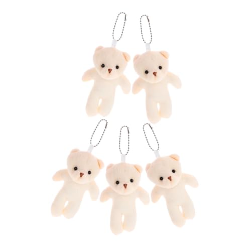 Abaodam 5St Teddybär-Puppe Geburtstagsgeschenk bär abschlussgeschenk DIY Bär Brieftasche geldbörse Hängendes Mini-Bär- Cartoon-Bär-Puppe PP Baumwolle Beige von Abaodam