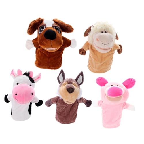 Abaodam 5St tierische Marionette bewegliche Handpuppe tierische Handpuppe bewegliche Puppe Kette Kreis Hase interaktives kinderspielzeug Handpuppen Spielzeugpuppen kurzer Plüsch von Abaodam