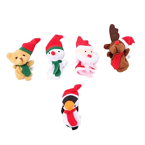 Abaodam 5er Set Weihnachts Fingerpuppen Für Inklusive Weihnachtsmann Hirsch Und Schneemann Pädagogisches Handspielzeug Für Kreative Rollenspiele Und Festliche Unterhaltung von Abaodam