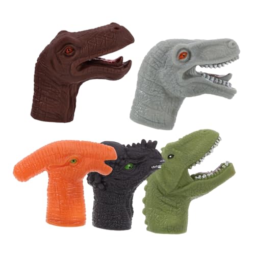 Abaodam 5st Dinosaurier-fingerpuppe Geschichtenerzählende Fingerpuppen Fingerspielzeug Fingerpuppen Spielzeug Eltern-Kind-Spielzeug Tierische Fingerpuppen Für Kinder Weiches Gummi von Abaodam