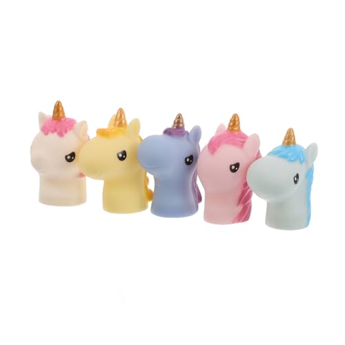 Abaodam 5st Einhorn Handpuppe Fingerpuppen Aus Gummi Tierspielzeug Aus Gummi Mini-handpuppen Handpuppen Für Kinder Fingermonster Spielzeug Für Nutztiere Halloween-minispielzeug Vinyl von Abaodam