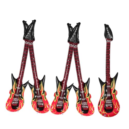 Abaodam 5st Gitarrenspielzeug Prinz-Gitarre E-Gitarren-Requisite Aufblasbare Party-Requisiten Spielzeuggitarre Mit Gurt Gitarrenkostüm Gefälschte Luftballons Elektrische Blasgitarre PVC von Abaodam