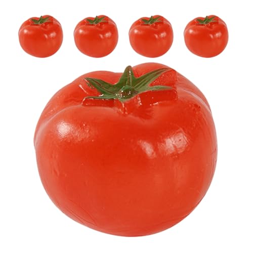 Abaodam 5st Kirschtomatenmodell Tomatenklammern Tomatenpüree Wunder Dosentomaten Tomatenstangen Anlage Pflanzenstützclips Unterstützung Modelle Künstliches Tomatendekor Mini-Tomate PVC Rot von Abaodam