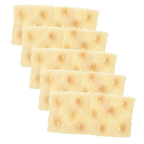 Abaodam 5st Nachgemachte Soda-Cracker Cookie-Requisite Gefälschter Speisekeks Schokoladenmodell Gefälschtes Ausstellungsmodell Künstliche Nahrungsmittel Zur Ausstellung Beige PVC von Abaodam