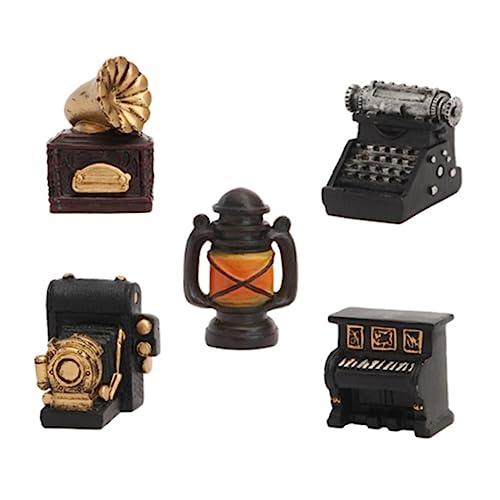 Abaodam 5st Retro Alte Ornamente Haushaltsgeräte Miniatur Zubehör Für Miniatur-phonographen Mini- Retro-puppenhausmöbel Heimdekoration Vintage Mini-geräte Retro- Harz von Abaodam