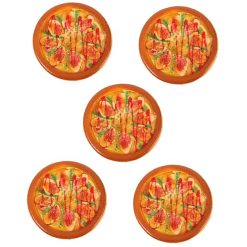 Abaodam 5st Simulation Pizza-Modell Simuliertes Pizza-Spielzeug Küchenspielzeug Zum Spielen Küchenrequisiten Pizza-Fotografie-Requisiten Künstliches Lebensmittelbrot Simulationspizza Pu von Abaodam