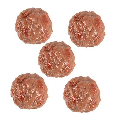 Abaodam 5st Simulierte Rindfleischball-Requisiten Requisiten Zur Lebensmitteldekoration Taba-Squishy Gefälschter Rindfleischball Gefälschtes Rindfleisch Fleischstangen Burger Brown PVC von Abaodam