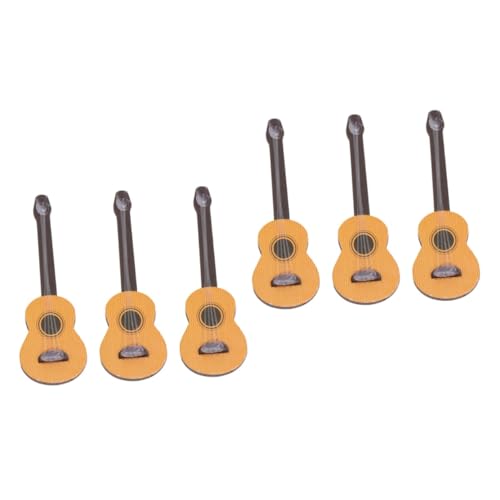 Abaodam 6 STK Gitarren-Requisiten Miniaturen Desktop-Spielzeug Mini-Spielzeug Miniatur-zubehör Instrumentenbau Mikrolandschaftsornament E-Gitarren-zubehör Gitarrenspielzeug Kiefernholz von Abaodam