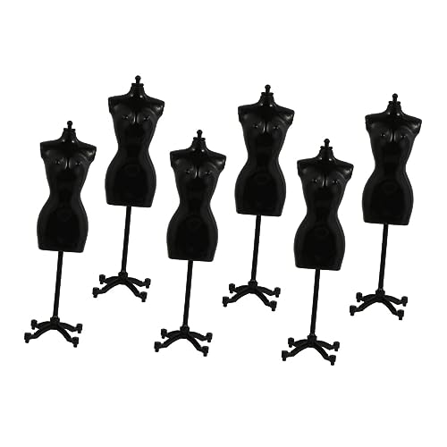 Abaodam 6 STK Halterung Puppen Mannequin-Körper Körper Schaufensterpuppe für Kleidung Kleiderbügel Spielzeug für Kinder kinderspielzeug kleiderständer Mini-Mannequin-Modell Plastik Black von Abaodam