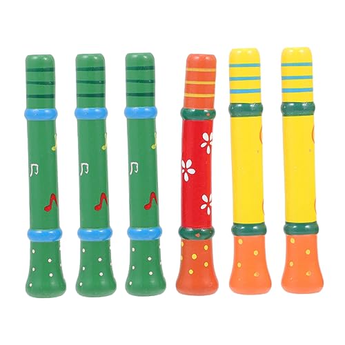 Abaodam 6 Pcs Holz Pfeife Spielzeug für Jungen und Mädchen Musical Instrument Sicher Spaß Musik Interesse von Abaodam