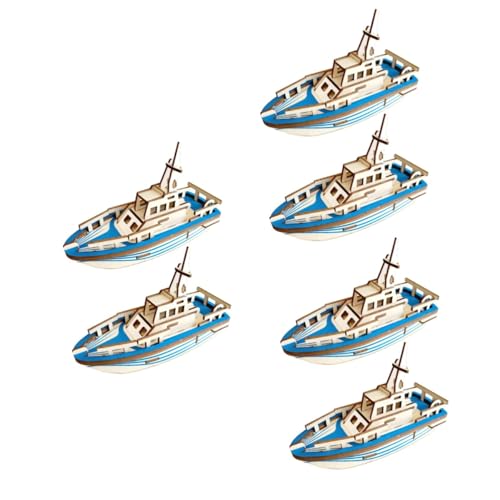 Abaodam 6 STK Rettungsboot-Puzzle nautisches Segelboot 3D-Puzzles für Kinder Lernspielzeug für Kinder rätselbuch Kinder kinderpuzzle Puzzles aus Holz 3D-Puzzle für Kinder Hölzern Blue von Abaodam