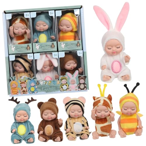 Abaodam 6 STK schlafende Puppe Mini-Babypuppen kleine Babypuppen Spielzeug Puppen Toy Dolls Babypuppen für Mädchen kleine Babys Die Kleidung besteht aus Kristall und ist superweich von Abaodam