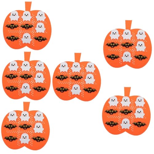 Abaodam 6 Sätze Halloween Filz Matte Denksportspielzeug Denkspiel Halloween-Brettspiel Halloween Pumpkin halloweenkürbis Spielmatten aus Filz Puzzle-Brettspiel für Kinder gefühlt Orange von Abaodam