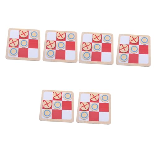 Abaodam 6 Sets „Vier In Einer Reihe“ Tictactoe Zehenbrettspiel Aus Holz Schachspielzeug Lernspielzeug Aus Holz Zehenspielspielzeug Holzzehenspiel Schachspielzeug Für Kinder von Abaodam