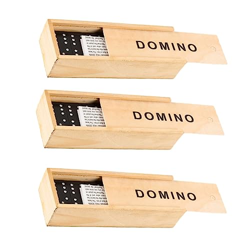 Abaodam 6 Sets Dominosteine Bausteine Spielzeug Dominosteine ​​Mit Zahlen Strategie Brettspiel Domino Brettspiele Domino Blöcke Aus Holz von Abaodam