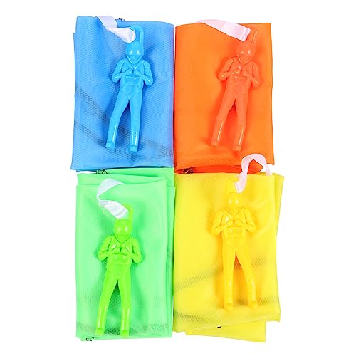 Abaodam 6 Stück Handwurf Fallschirm Für Kinder Die Aufblasbaren Fallschirm Actionfiguren Mini Soldat Fallschirm Kinderspielset Outdoor Spielzeug Kleiner Fallschirm Polyester Stoff von Abaodam