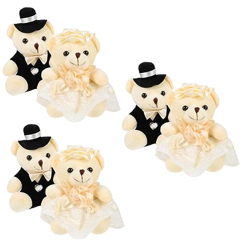 Abaodam 6 Stück Hochzeitsbärenpuppe Hochzeitsgeschenk Exquisite Bärenpuppe Bezauberndes Bärenspielzeug Festivalgeschenk Bärenmodellierspielzeug Bärenornament Lebensechtes von Abaodam