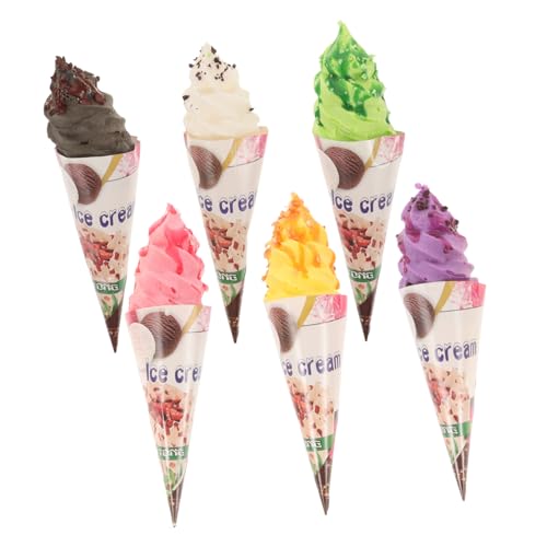 Abaodam 6 Stück Teiliges Künstliche Eistüten Realistische Dessert Fotorequisiten Magnetische Kühlschrankdeko Vielseitig für Schaufenster Eisdiele und Fotoshootings Abaodam 6 Stück Teiliges Künstliche Eistüten Realistische Dessert Fotorequisiten Magnetische Kühlschrankdeko Vielseitig für Schaufenster Eisdiele und Fotoshootings von Abaodam