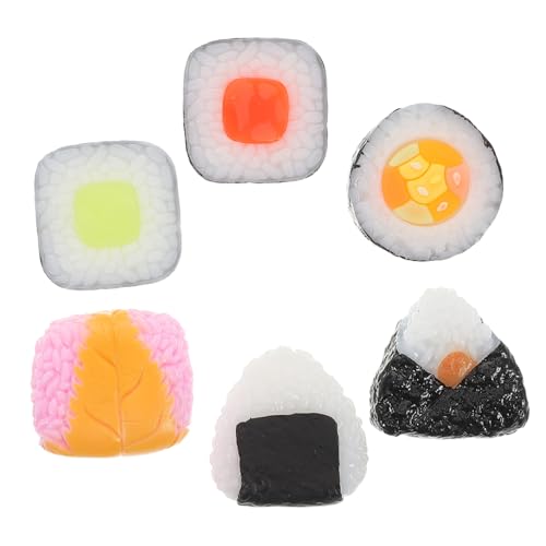 Abaodam 6 Stück Teiliges Sushi Modell aus Robustem Realistische Japanische Onigiri Dreiecksfiguren Vielseitig für Food Fotografie Küchendekor und Lehrzwecke Detailgetreu und Langlebig Abaodam 6 Stück Teiliges Sushi Modell aus Robustem Realistische Japanische Onigiri Dreiecksfiguren Vielseitig für Food Fotografie Küchendekor und Lehrzwecke Detailgetreu und Langlebig von Abaodam