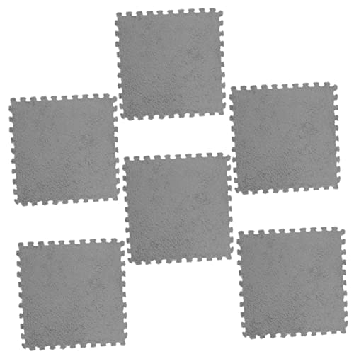 Abaodam 6 Stücke Puzzle-Matte turnmatten Gymnastics Matte schaummatten fußbodenbelag Schaumstoff-Puzzle-Bodenmatte Verriegelung tragbare Fußmatten Puzzlekissen für den Haushalt Samt Grey von Abaodam