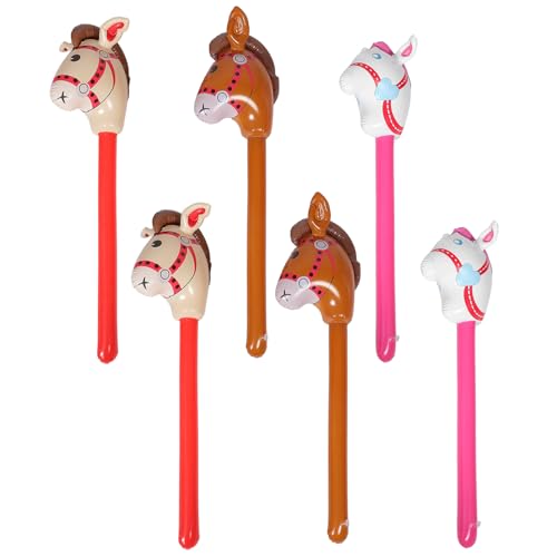 Abaodam Blow up Horse Stick Set Aufblasbares Spielzeug Horse Stick Party Favor Geburtstag Dekorationen von Abaodam