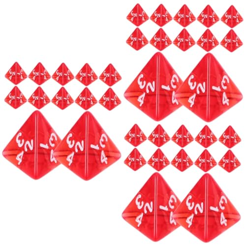 Abaodam 60 STK Transparenter Roter Würfel Dekorative Würfel Spiel Würfel Unregelmäßige Würfel Spielwürfel Spielen Würfel Masse Tischwürfel Würfel Für Das Klassenzimmer Zahlenwürfel Acryl von Abaodam