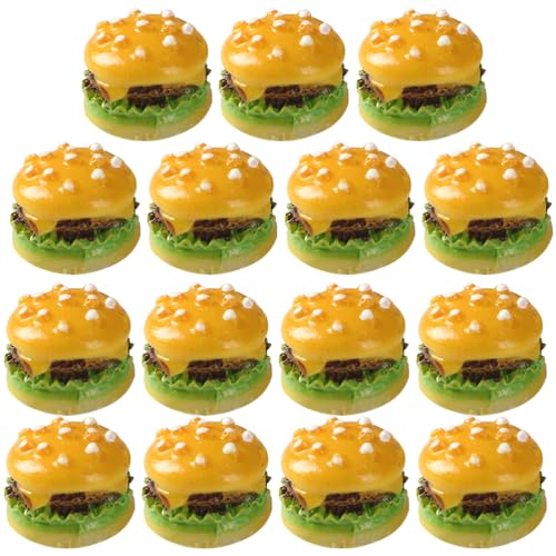 Abaodam 60 Stück Simulations-Burger-Lebensmittelmodelle Tischzubehör Einlagen Spielzeug Künstlicher Burger Mini-Küche Kunstbrotladen Haarspangen Charm-Laib Kunstbrot Puppenhaus von Abaodam