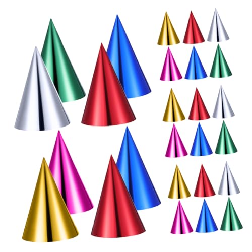 Abaodam 60 Stück Teiliges Metallic Geburtstagshüte Bunte Party Cone Hats mit Elastischem Band Wiederverwendbare Papier-kegelkopfbedeckung für Feierlichkeiten Fotorequisiten und Abaodam 60 Stück Teiliges Metallic Geburtstagshüte Bunte Party Cone Hats mit Elastischem Band Wiederverwendbare Papier-kegelkopfbedeckung für Feierlichkeiten Fotorequisiten und von Abaodam