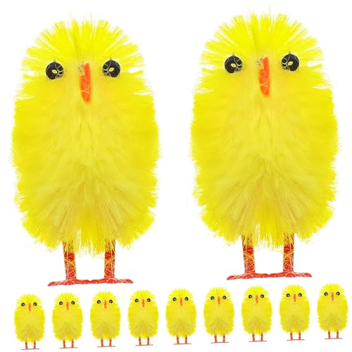 Abaodam 60st Ostern-küken-dekoration Flauschige Osterhühner Osterplüschküken Chenille-küken Osterdekorationen Osterspielzeug Aufziehen Hühnerbrühe Huhn Chemiefaser Und Kunststoff Yellow von Abaodam