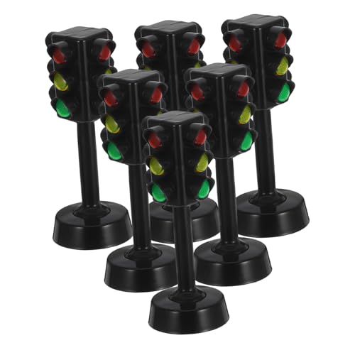 Abaodam 6Pcs Ampelspielzeug Säuglingsspielzeuge Toy Street Lampe Spielzeugverkehrsschilder Crosswalk Signal Spielzeugverkehrsverkehrsspielzeug Ampel Outdoor Aufklärung Boss Schwarz von Abaodam