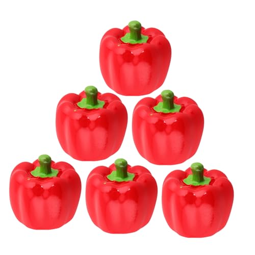 Abaodam 6Pcs Miniatur Harz Gefälschte Paprika Lebensechte Chili Pfeffer Zubehör Für Micro Landschaft Bild Requisiten Realistische Mini Bonsai Figuren von Abaodam