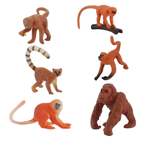 Abaodam 6St Affenmodell für kinderspielzeug Monkey spielzeuge ziernieten Gorilla-Figur Miniatur für Tiermodelle lustige Affenspielzeuge Plastik von Abaodam