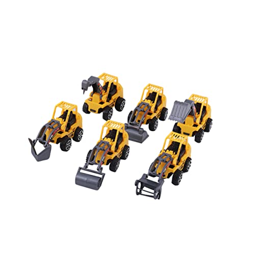 Abaodam 6St Bagger-Ornament Technische Fahrzeugdekoration Zierbagger Bulldozer-Dekoration Autodekor tortendeko einschulung sankastenspielsachen Kuchendekoration Kuchenverzierung Yellow von Abaodam